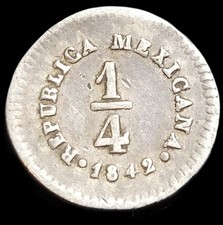 1/4 1842 argento Messico