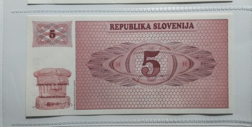 Banconote mondiali slovenia - slovenia, 5