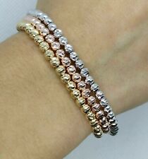 BRACCIALE ARGENTO SFERE ELICA DIAMANTATE MM 2 3 4 5 RODIATO RAMATO DORATO EXPLOI