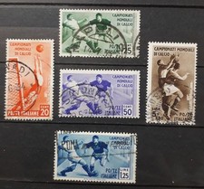 1934 REGNO FRANCOBOLLI MONDIALI DI CALCIO SERIE COMPLETA USATA ORDINARIA