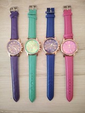 Set 4 Orologi Donna Colorati Assortiti – Fucsia Verde Blu Viola – Stile Casual F