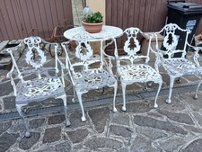 GRUPPO 4 POLTRONCINE DA GIARDINO - IN ALLUMINIO - 1970 EMILIA - TAVOLO IN REGALO