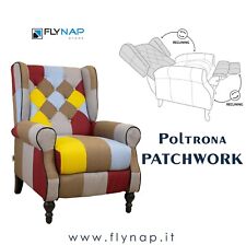 Poltrona Relax Reclinabile Tessuto Colorata PATCHWORK