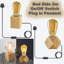 Lampada da tavolo vintage 2 m luce scrivania industriale geometrica legno spina luci lettura