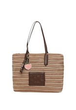 Borsa donna v73 naturale - donna, naturale/moro