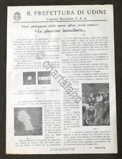 WWII - Udine - Volantino protezione offesa aerea: piastrina incendiaria 1940 ca.