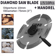 Ruota a disco lama diamantata 1/5/10pz 75mm con gambo 1/4'' pietra cemento mattone