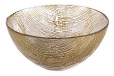 CIOTOLA PORTA CARAMELLE IN VETRO DECORO ORO 15,5 cm