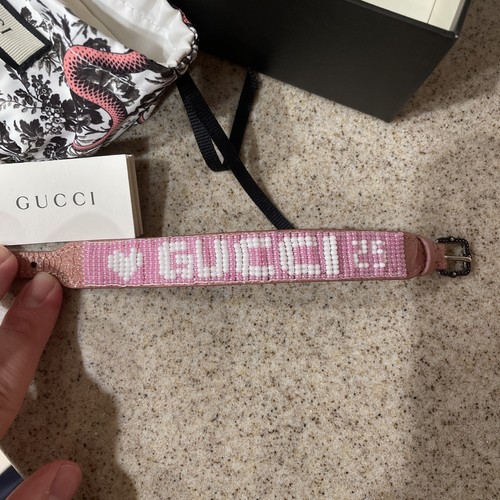 Gucci bracciale pelle perline - bracciale,