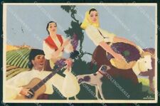 Sassari Città Vendemmiatrici Costumi Tempera di Bakisfigus cartolina RT1645