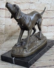 STATUA 100% BRONZO CANE DA