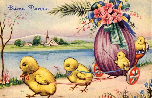 Cartolina buona pasqua croce - buona,