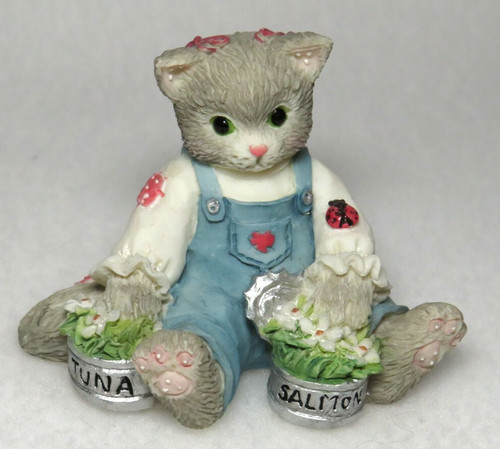 Figurina gattino con salmone - gattino,