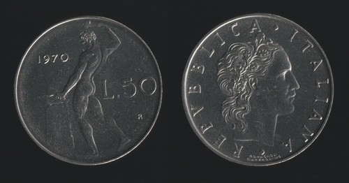Lire 1970 vulcano italia - lire,