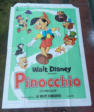 manifesto PINOCCHIO Walt Disney cartoni animati Collodi Geppetto Grillo Parlante