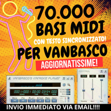 Archivio 70000 Basi MIDI karaoke PER VANBASCO con testo AGGIORNATE A ULTIME 2025