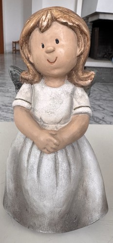 Statuina angelo con ali resina