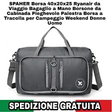 Borsa 40x20x25 Ryanair da Viaggio Bagaglio a Mano Borsone da Cabinada Pieghevole