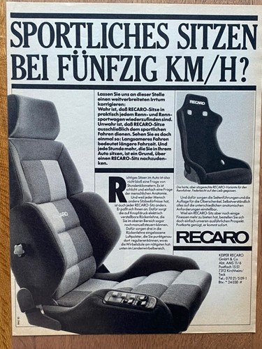 Sedile sportivo recaro 1985 - recaro,