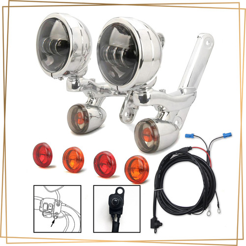Chrome fog light - chrome, brackets