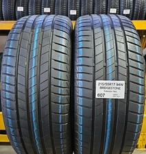 2x PNEUMATICI AUTO ESTIVI 215/55 R17 94W BRIDGESTONE T005   GOMME USATE 