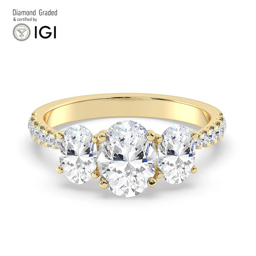 Anello trilogy solitario ovale - anello,