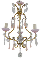 Lampadario antico rosa pesca - lampadario,