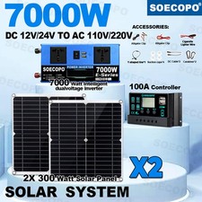 Kit Generatore Solare 7000W | Inverter, 2pz Pannelli Solari + Regolatore