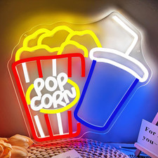 Popcorn Neon Sign Cinema LED