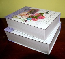 Set 2 scatole decorative Regalo Portaoggetti Cofanetto a forma di libro