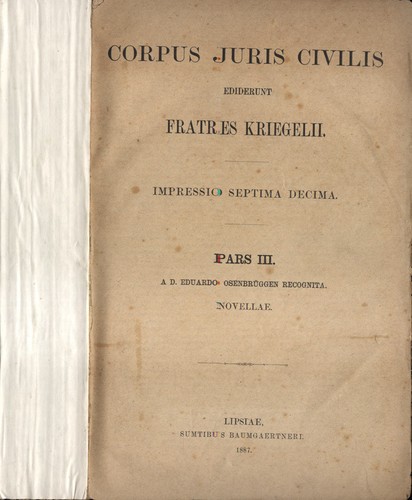 Corpus juris civilis pars - corpus, civilis.