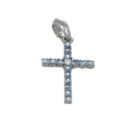 Ciondolo oro bianco - bianco, con