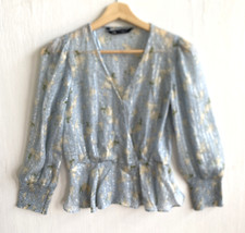 Blusa ZARA blu trasparente