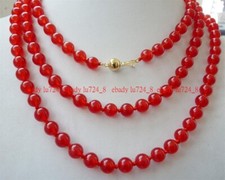 Genuine 8mm Natural Red Jade