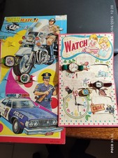 5 OROLOGI GIOCATTOLO IN LATTA IN DUE  ESPOSITORI anni 60 - Made in Japan