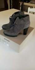 Scarpe donna Hogan Opty Ankle Boot polacchine grigio tacco vernice 37
