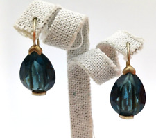 ORECCHINI PENDENTI VINTAGE '50/60 - CRISTALLO  BLU