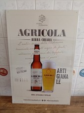 Targa In Metallo Birra Artigianale Agricola 60 X 40 Cm