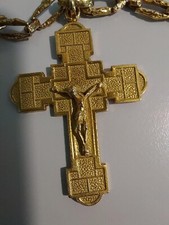 Catena con croce in oro 18k, gr 55,73, in perfette condizioni