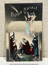  NATALE PRESEPE PASTORELLI ANGELI Cartolina auguri primo 900 viaggiata