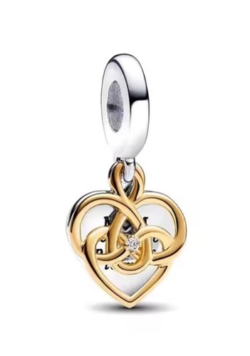 Charm per bracciale due cuori - charm,