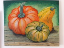 Zucche quadro moderno dipinto - zucche,
