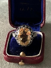 Anello Antico Argento E Quarzo Citrino