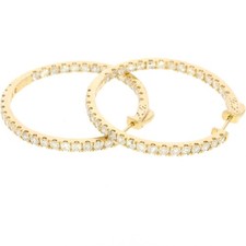 Valore 14.800,- Creoli donna eleganti 5,00 carati brillanti oro giallo T0238 xxyy