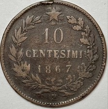1867 H Italia 10 Centesimi