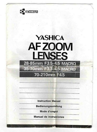 Yashica zoom obiettivi - yashica, af