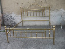 LETTO OTTONE MATRIMONIALE BACCHETTE TONDE E POMOLI GROSSI - COMPLETO EMILIA 1960
