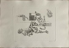 Vittorio Basaglia acquaforte 50x35 firmata numerata 1973 rif BB