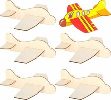 Liuer Aeromodello aliante per Bambini, 6PCS Aeroplani Giocattolo Legno Pittura F