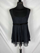 ROCCOBAROCCO Canotta Maglietta Blusa Donna Pizzo Nero Woman T-Shirt Sz.S - 42